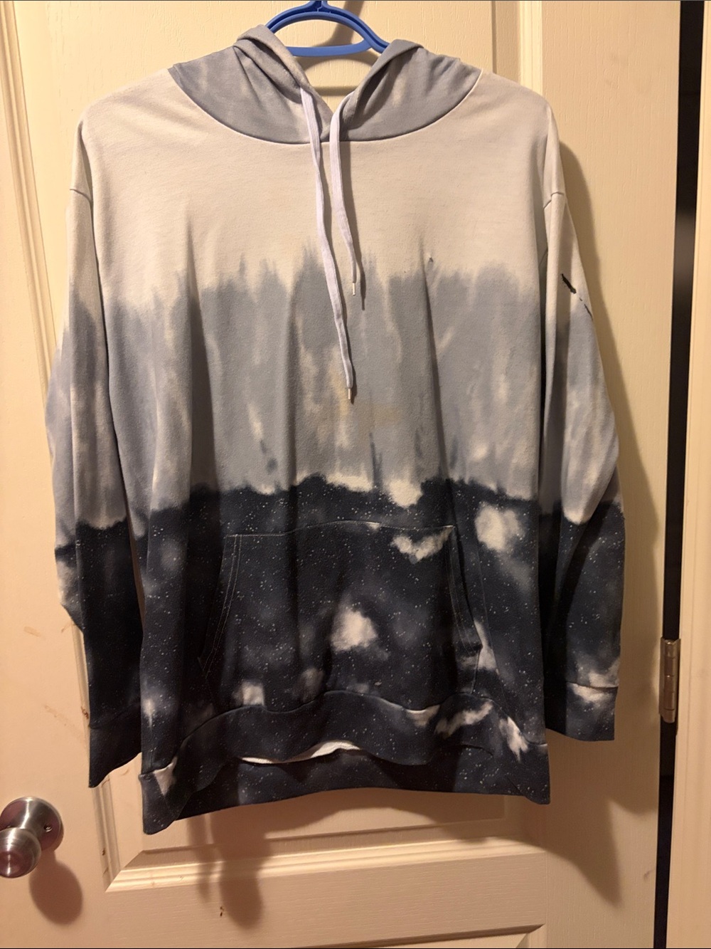 Men's Cloud-Effect Hooded Pullover Sweater - Gray/Black
